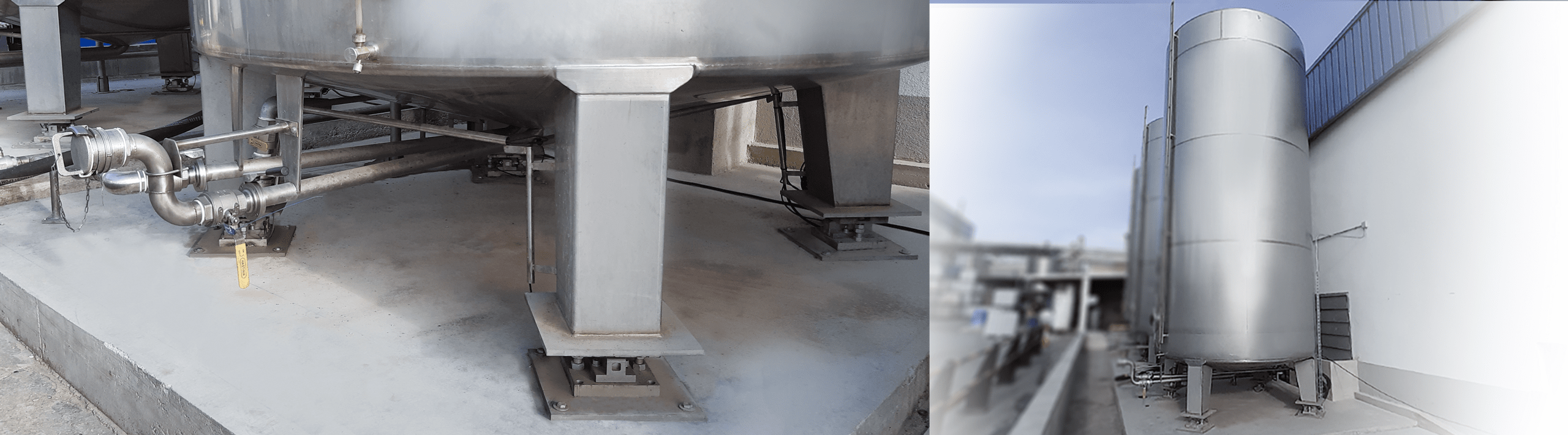 Installation of load cells for tank weighing